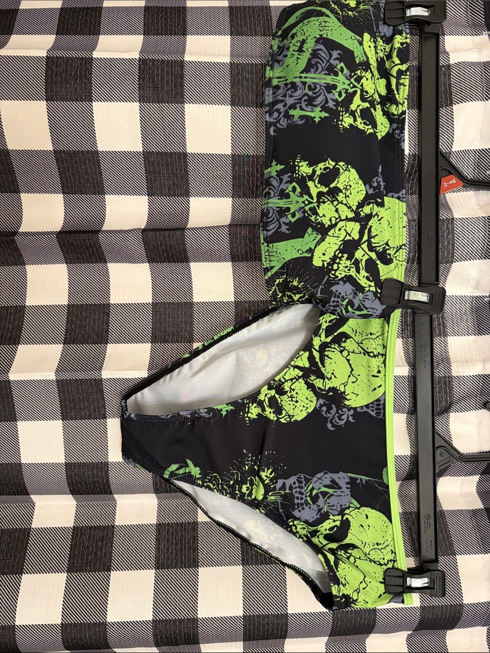 Women’s Black & Neon Green Swim Suit
